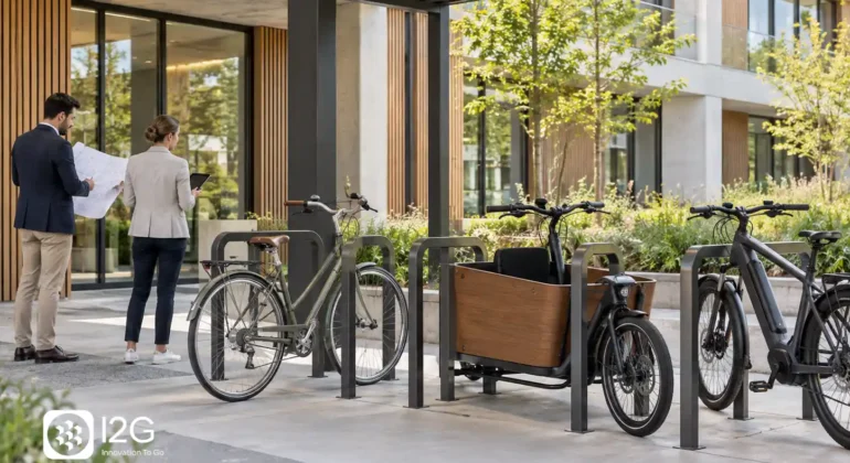 CCTP parking vélo étudié par des architectes pour un bâtiment moderne